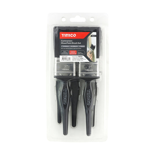 TIMCO Contractors Mixed Paint Brush Set - 5 Pieces - Image
