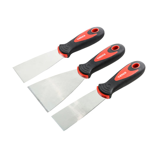 TIMCO Decorators Filling Knives and Paint Scrapers Set - Stainless Steel - 3 Pieces 1 1/2", 2" and 3" - Image