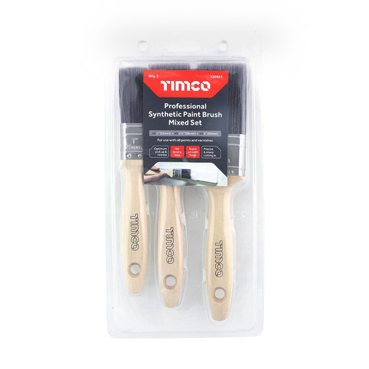 TIMCO Professional Synthetic Paint Brush Mixed Set - 3 Pieces - Image