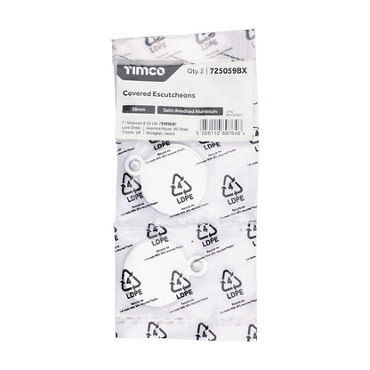 TIMCO Covered Escutcheon - Satin Anodised Aluminium - 32mm - Image