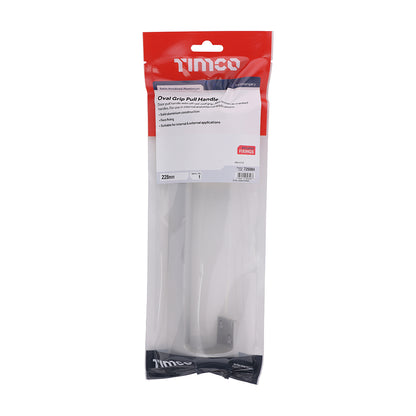TIMCO Oval Grip Pull Handle - Satin Anodised Aluminium - 228mm - Image