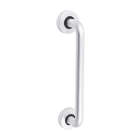 TIMCO D Shaped Pull Handle On Rose - Satin Anodised Aluminium - 229 x 19 - Image