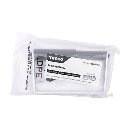 TIMCO Toilet Roll Holder - Satin Anodised Aluminium - 135 x 80 - Image