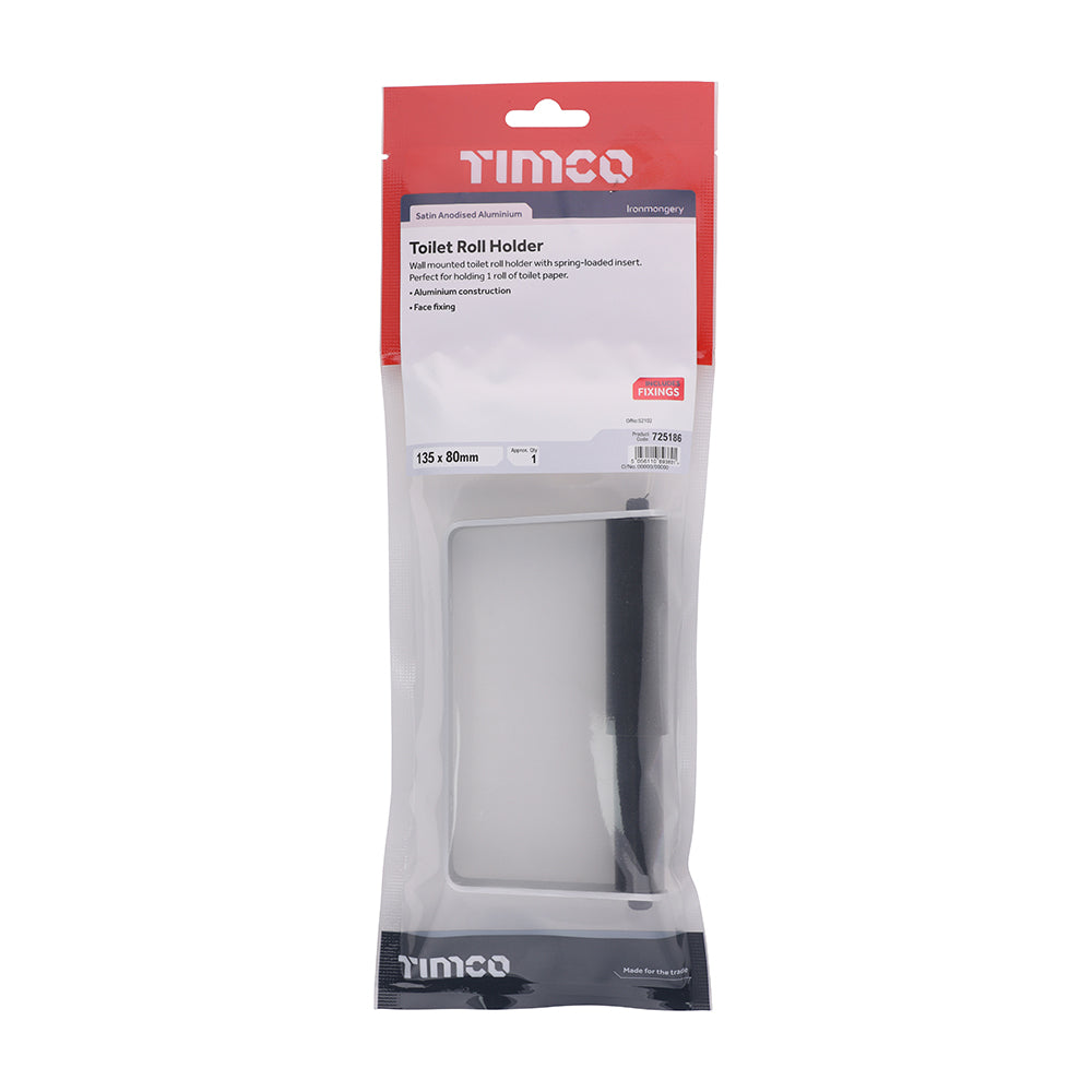 TIMCO Toilet Roll Holder - Satin Anodised Aluminium - 135 x 80 - Image
