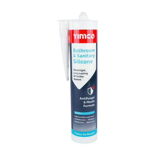 TIMCO Bathroom & Sanitary Silicone Sealant White - 300ml - Image