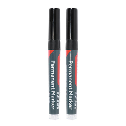 TIMCO Builders Permanent Markers Twin Pack Chisel Tip Black - Chisel Tip - Image
