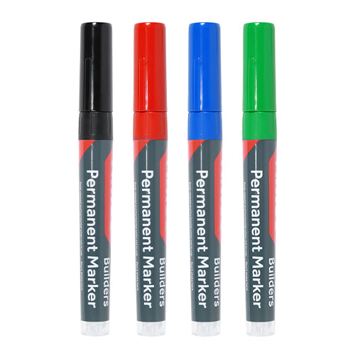 TIMCO Builders Permanent Markers Fine Tip Mixed Colours - Fine Tip - Image