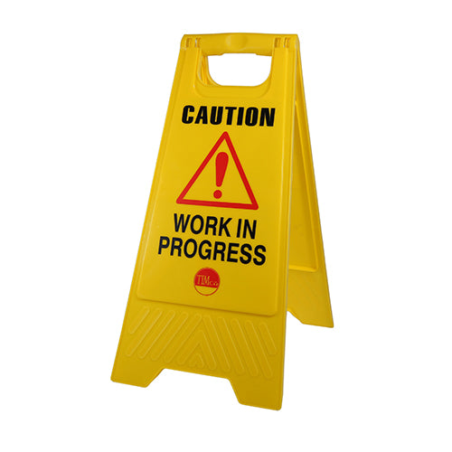 TIMCO Caution Work in Progress A-Frame Safety Sign  - 610 x 300 x 30 - Image
