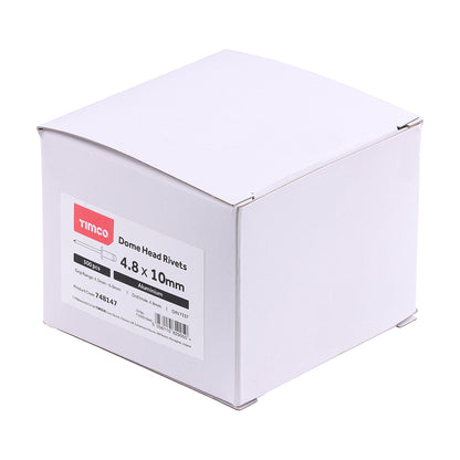 TIMCO Rivets Dome Head Aluminium - 4.8 x 10 - Image