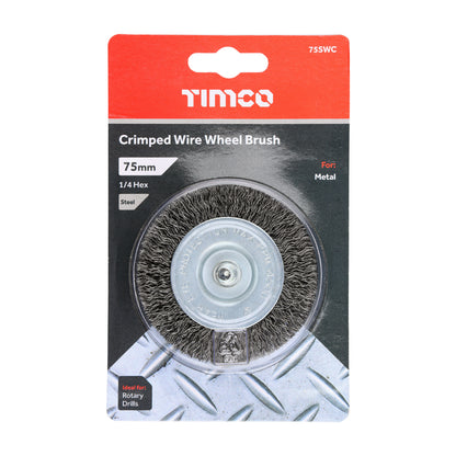 TIMCO Drill Wheel Brush Crimped Steel Wire - 75mm - Image