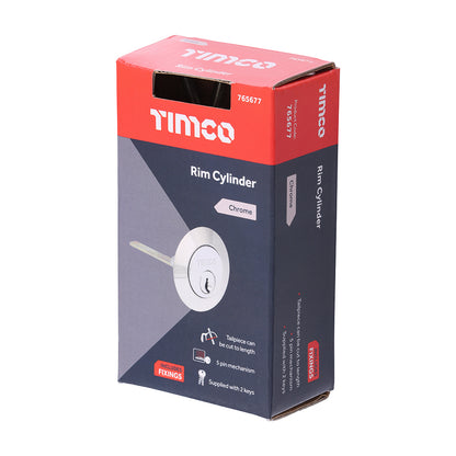 TIMCO Rim Cylinder - Chrome - 32mm - Image