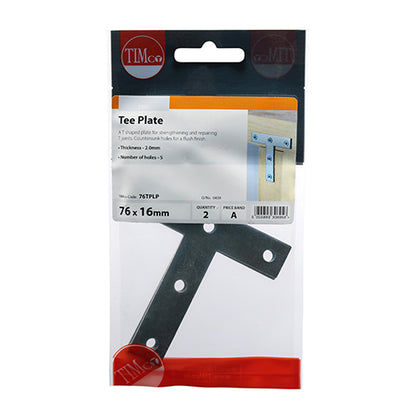 TIMCO Tee Plates Silver - 76 x 76 x 16 - Image