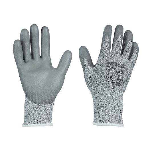 TIMCO Medium Cut PU Coated HPPE Fibre with Glass Fibre Gloves - Large - Image