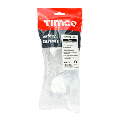 TIMCO Overspecs Safety Glasses Clear - One Size - Image