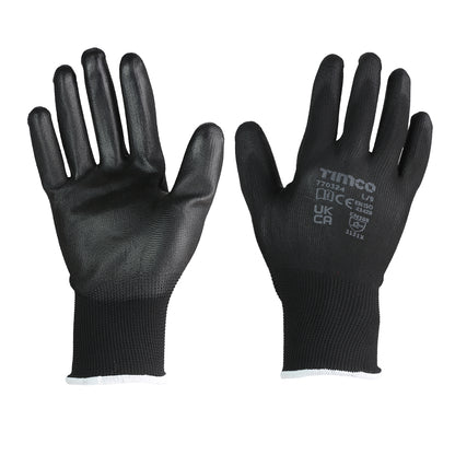 TIMCO Durable Grip PU Coated Polyester Gloves Multi-Pack - Large - Image