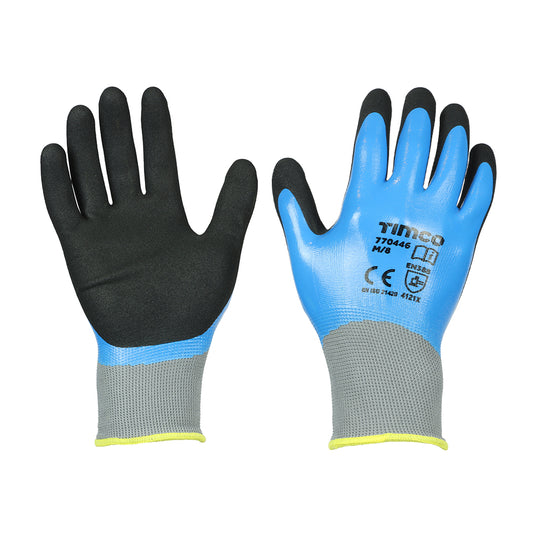 TIMCO Waterproof Grip Sandy Nitrile Foam Coated Polyester Gloves - Medium - Image