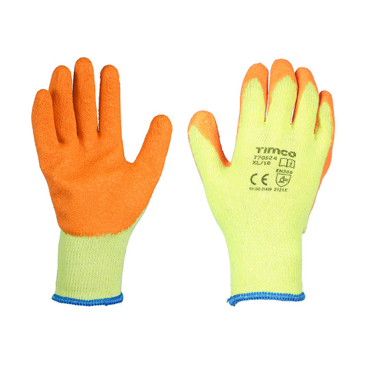 TIMCO Eco Grip Crinkle Latex Coated Polycotton Gloves Multi Pack - X Large - Image