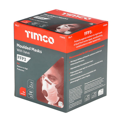 TIMCO FFP3 Moulded Valved Masks - One Size - Image