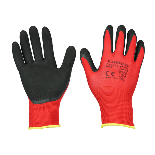 TIMCO Toughlight Grip Sandy Latex Coated Polyester Gloves - Medium - Image