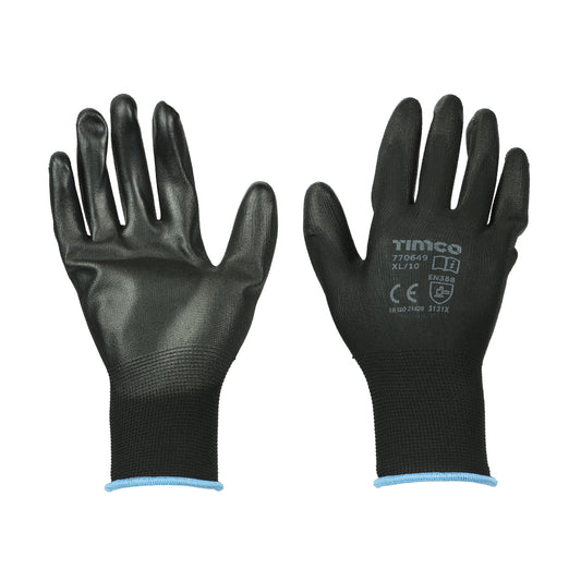 TIMCO Durable Grip PU Coated Polyester Gloves - X Large - Image