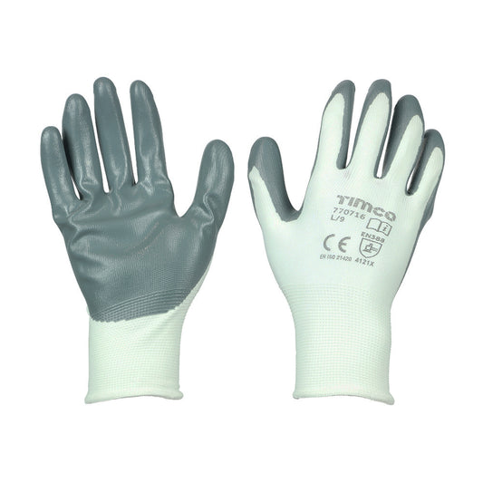 TIMCO Secure Grip Smooth Nitrile Foam Coated Polyester Gloves - Large - Image
