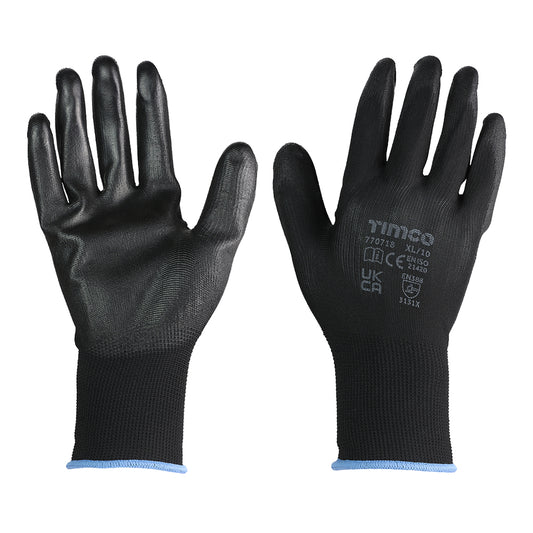 TIMCO Durable Grip PU Coated Polyester Gloves Multi-Pack - X Large - Image