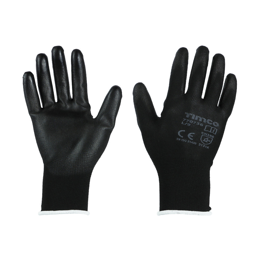 TIMCO Durable Grip PU Coated Polyester Gloves - Large - Image