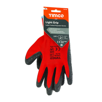 Light Grip Glove Crinkle Latex Coated Polyester Gloves - X Large - Image
