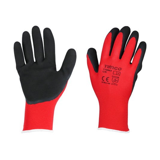 TIMCO Toughlight Grip Sandy Latex Coated Polyester Gloves - Large - Image