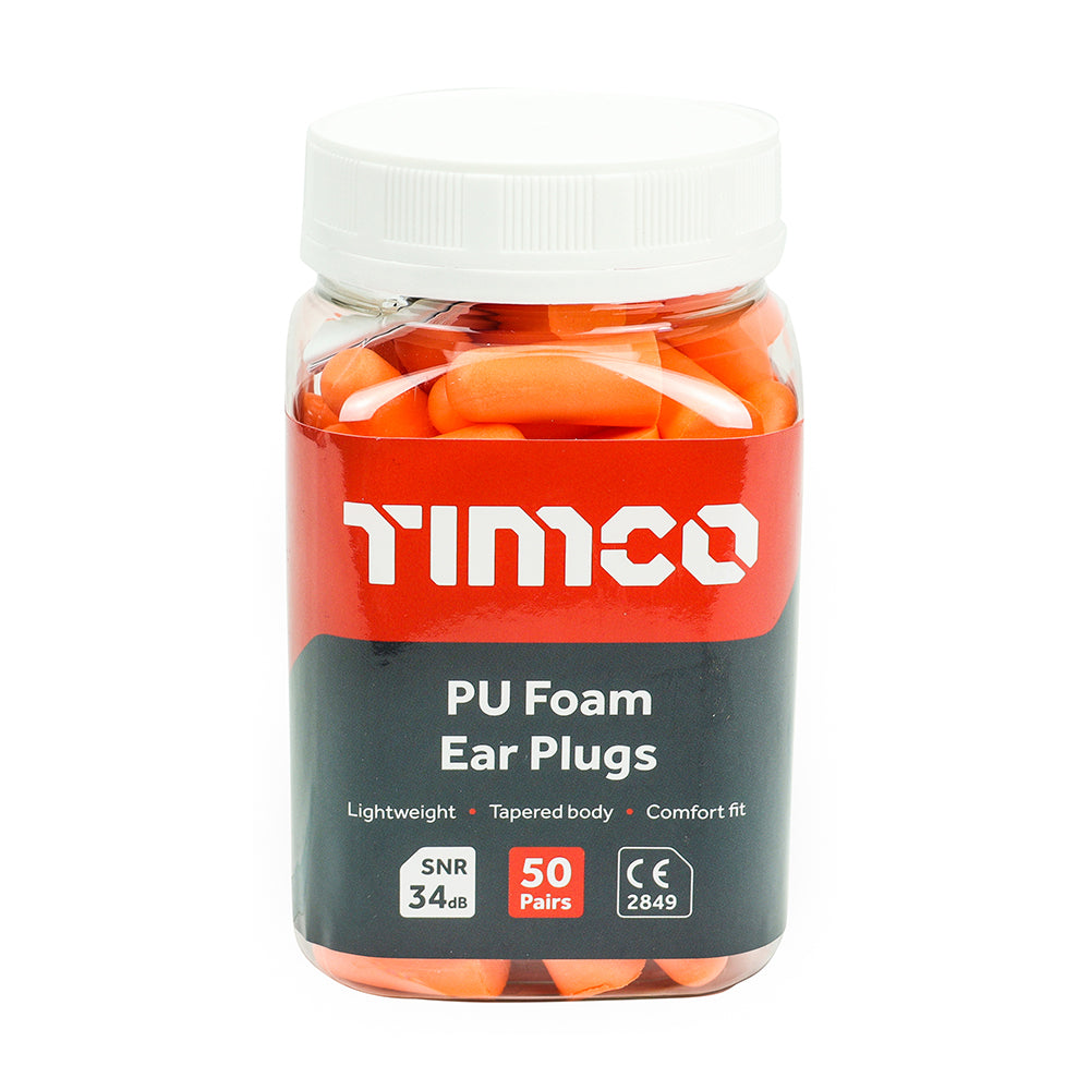 TIMCO Disposable PU Ear Plugs 50 Pairs - One Size - Image