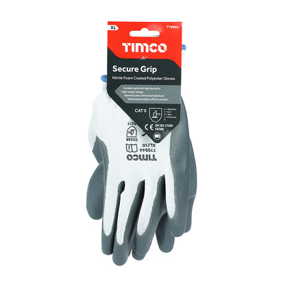 TIMCO Secure Grip Smooth Nitrile Foam Coated Polyester Gloves - X Large - Image