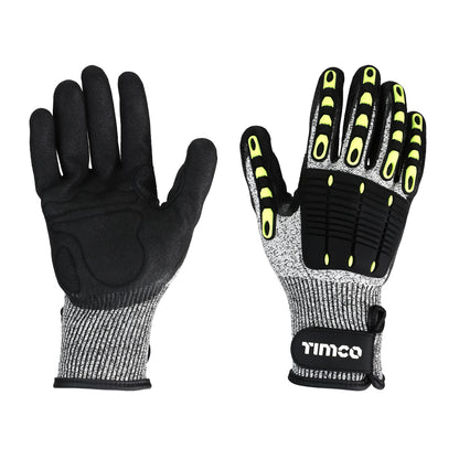TIMCO Impact Cut Glove - Sandy Nitrile Coated HPPE Fibre and Glass Fibre Gloves with TPR Pads - Medium - Image