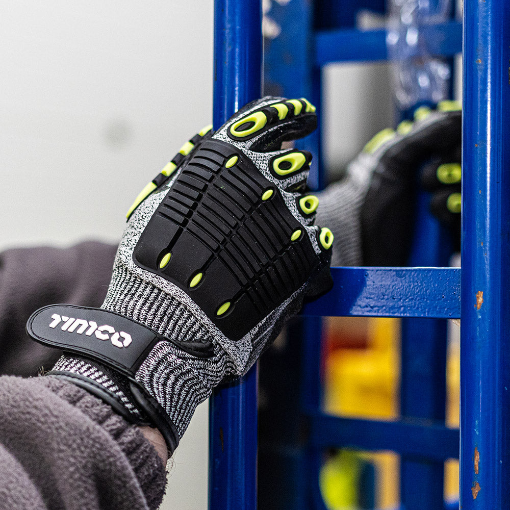 TIMCO Impact Cut Glove - Sandy Nitrile Coated HPPE Fibre and Glass Fibre Gloves with TPR Pads - Medium - Image