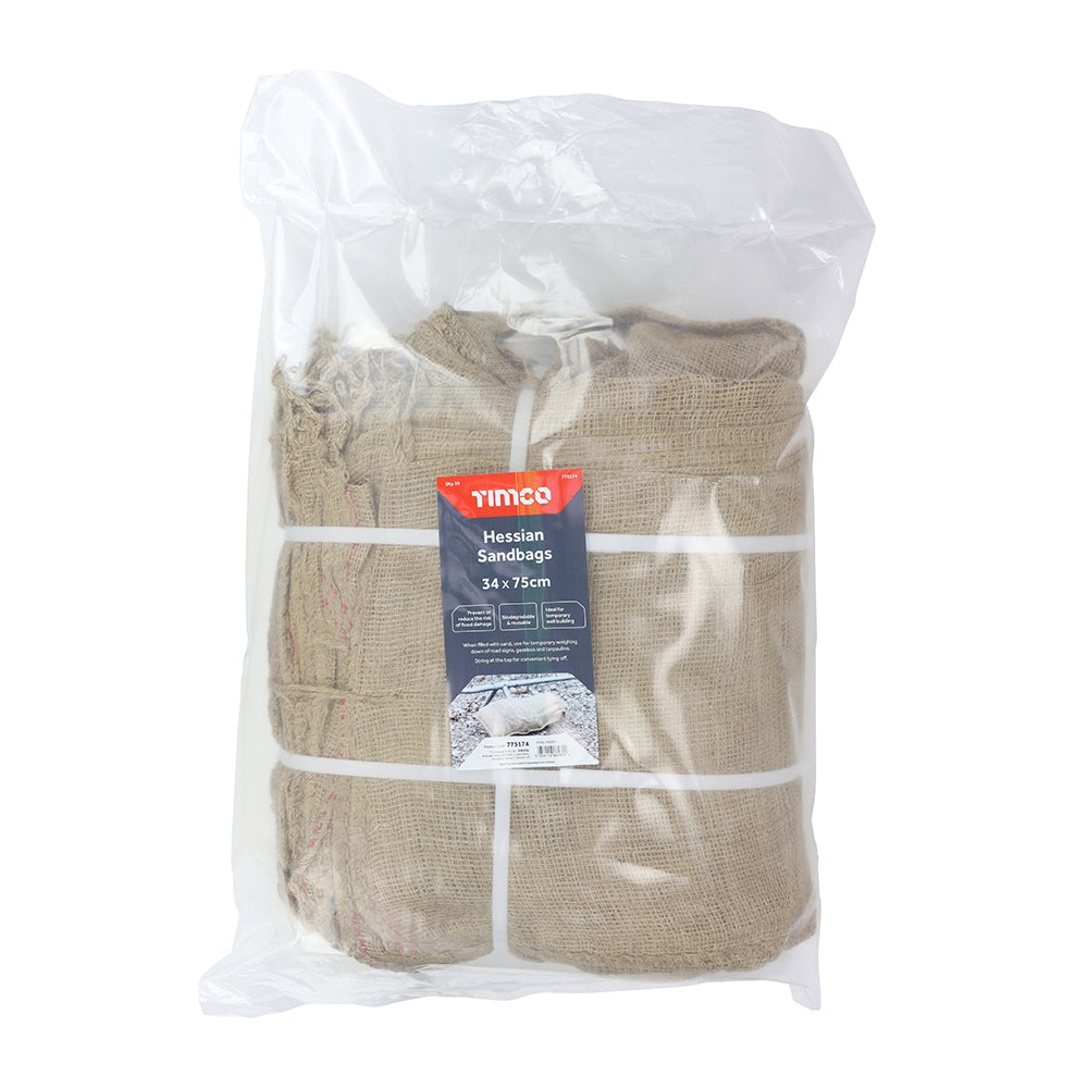 TIMCO Hessian Sandbags Natural - 34 x 75cm - Image