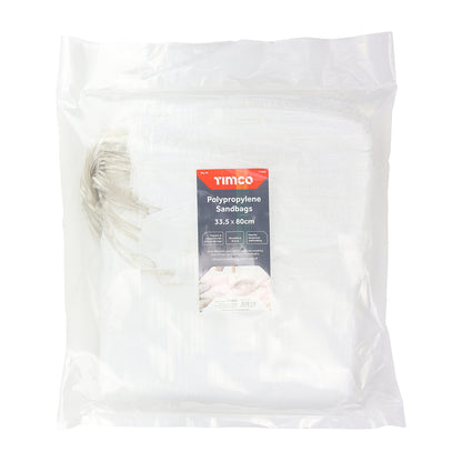 TIMCO PP Sandbags White - 33.5 x 80cm - Image