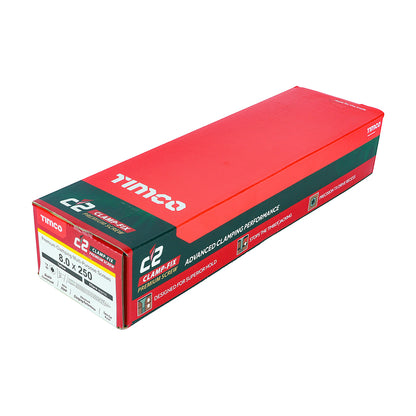 TIMCO C2 Clamp-Fix Multi-Purpose Premium Countersunk Gold Woodscrews - 8.0 x 250 - Image