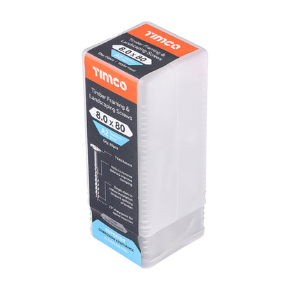 TIMCO Wafer Head A2 Stainless Steel Timber Screws  - 8.0 x 80 - Image