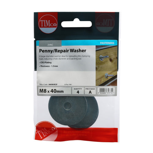 TIMCO Penny / Repair Washers DIN9054 Silver - M8 x 40 - Image