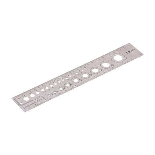TIMCO Ruler & Fixings Gauge, Multi-purpose Metric & Imperial Fixing and Fastener Measurement Tool - 300mm / 12" - Image