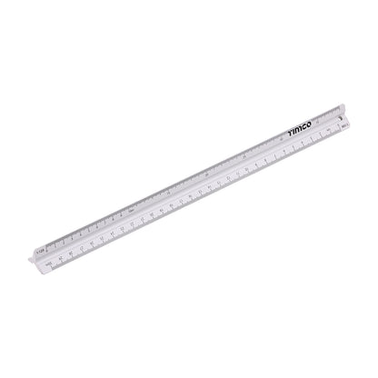 TIMCO Scale Ruler, Triangular 6 scale Aluminium Architect Ruler - 300mm / 12" - Image