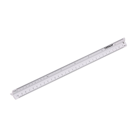 TIMCO Scale Ruler, Triangular 6 scale Aluminium Architect Ruler - 300mm / 12" - Image