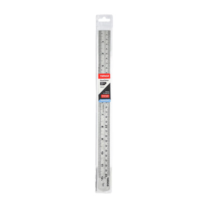 TIMCO Steel Ruler, Engineers Stainless Steel Rule, Precision Measuring Ruler - 300mm / 12" - Image
