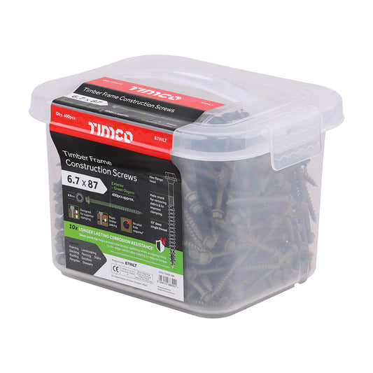 TIMCO Timber Screws Hex Flange Head Exterior Green - 6.7 x 87 - Image