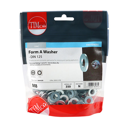TIMCO Form A Washers DIN125-A Silver - M8 - Image