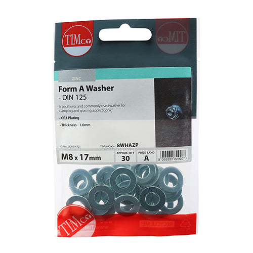 TIMCO Form A Washers DIN125-A Silver - M8 - Image