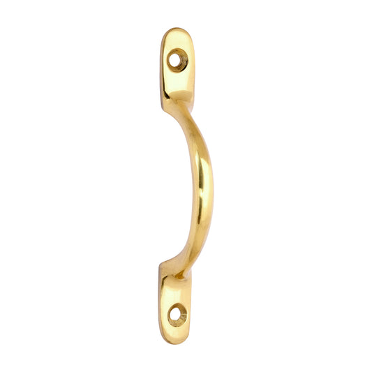 TIMCO Traditional Pattern Sash Pull Handle - Polished Brass - 100mm - Image