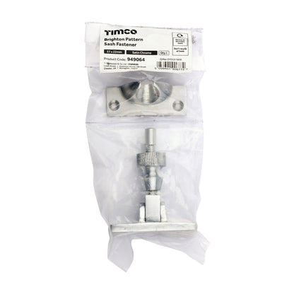 TIMCO Brighton Pattern Sash Fastener - Satin Chrome - 57 x 22mm - Image