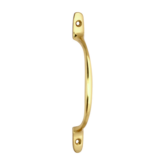 TIMCO Traditional Pattern Sash Pull Handle - Polished Brass - 160mm - Image