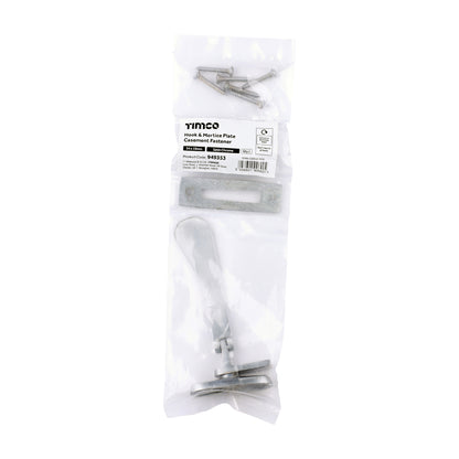 TIMCO Hook & Mortice Plate Casement Fastener - Satin Chrome - 54 x 19mm - Image