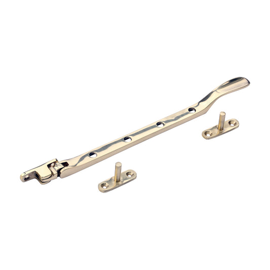 TIMCO Victorian Pattern Casement Stay - Polished Brass - 240mm - Image